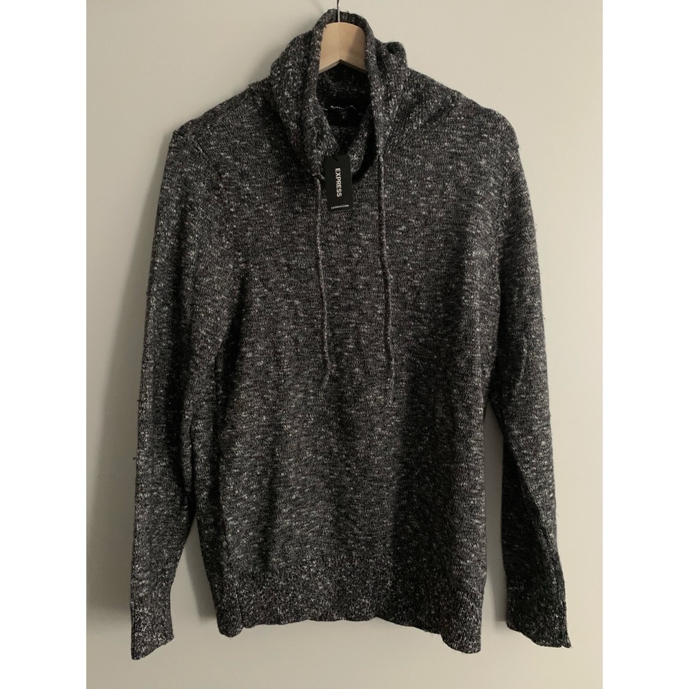 NWT Express sweater snood turtleneck hoodie grey